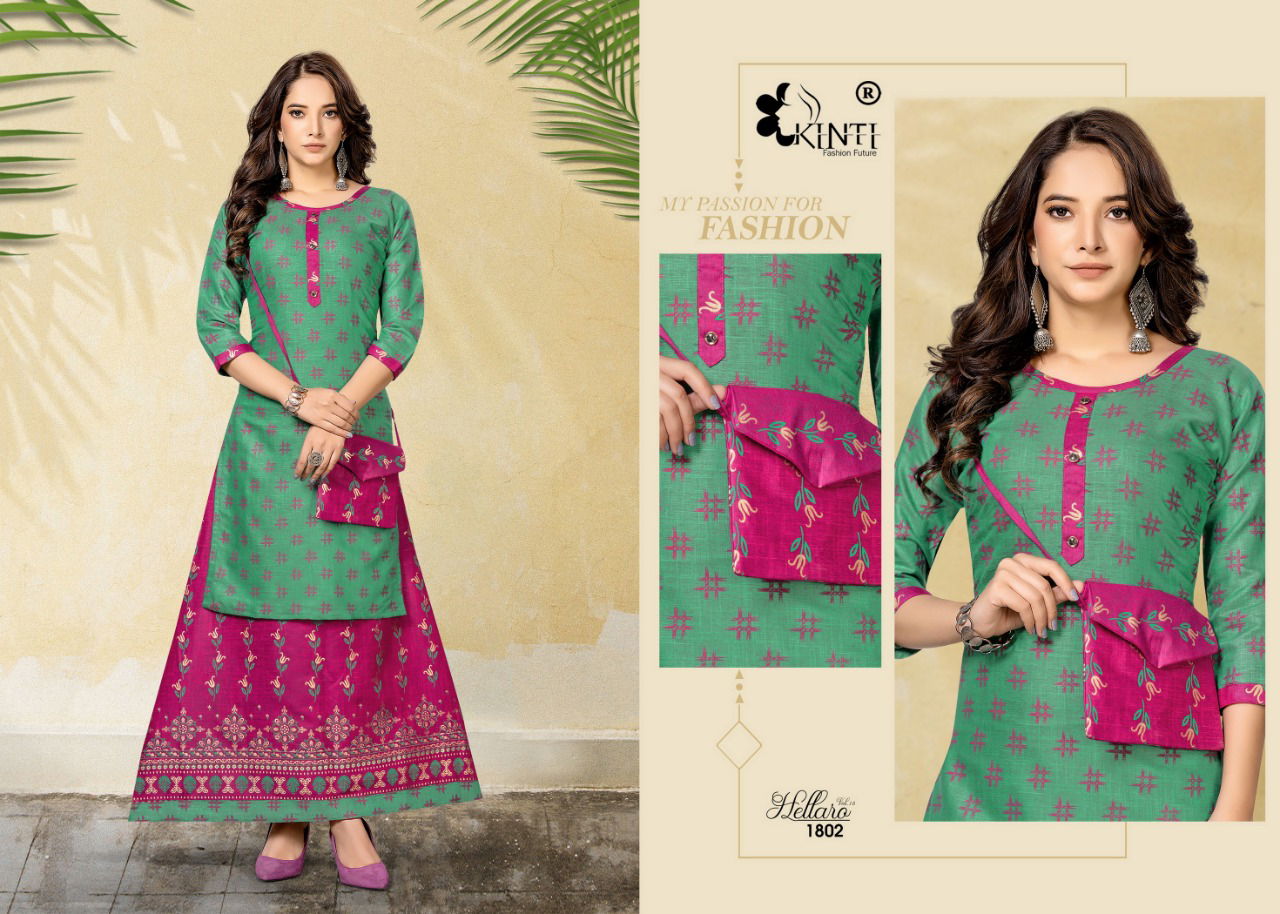 Kinti Hellaro 18 Ethnic Wear Wholesale Kurti With Bottom Catalog
